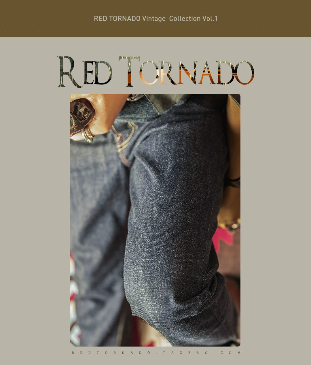 SD107-0001 Red Tornado Heavy Weight Indigo Selvage Unwashed Pants Unsanforised Thick Raw Denim Jean 17oz