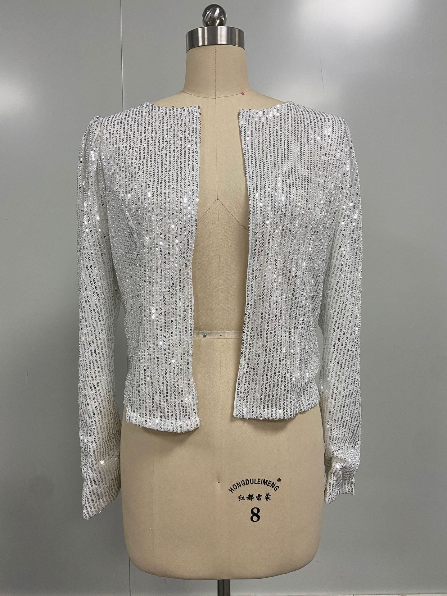 Street fashion stand up collar solid color party flash new jacket cardigan short casual versatile women