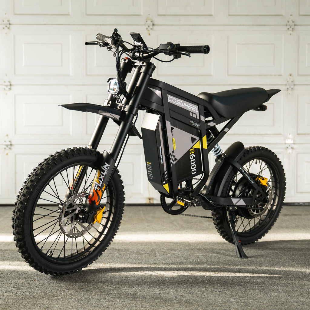 COSWHEEL R6000 Adults Electric Bike 7000W 60V30AH li-ion Battery 88km/h E-Bike with Dual Suspension, Hydraulic Brakes, Off-Road Tires