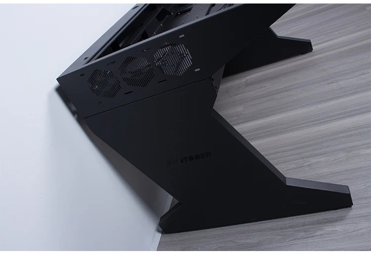 btooer Computer Case All-in-One Desk Cool Sci-fi Water Cooling Irregular Built-in Fully Transparent Large Case E-sports