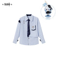 Pre-sale Official Genshin Impact Furina Unisex Striped Casual Shirt Daily Wearing Fashion Long Sleeve Blouse Cosplay Costumes