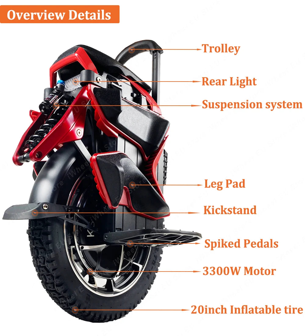Newest KingSong S22 Pro 126V 2220Wh Electric Unicycle 4000W Motor 20 Inch Off-road Suspension KS S22 Pro Electric Unicycle
