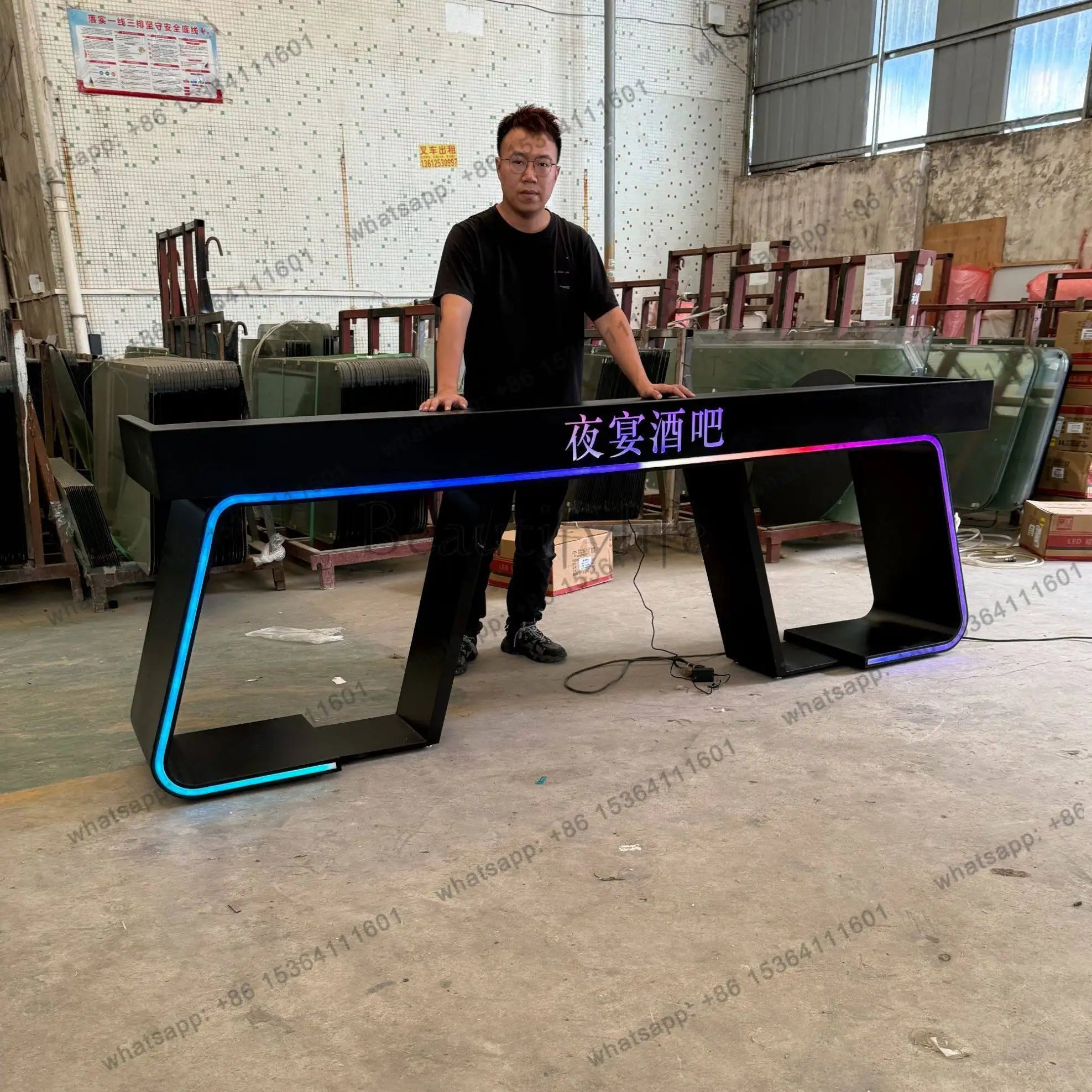 yj9 KTV bar DJ table DJing table Slow shake bar Voice-activated LED light-emitting disc player shelf can be moved