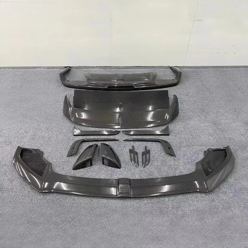 2016-2018 Carbon Fiber forBentley Bentayga V8 Upgrade W12 Style Body Kit Front Lip Rear Lip Spoiler Side Exhaust Pipe Kit