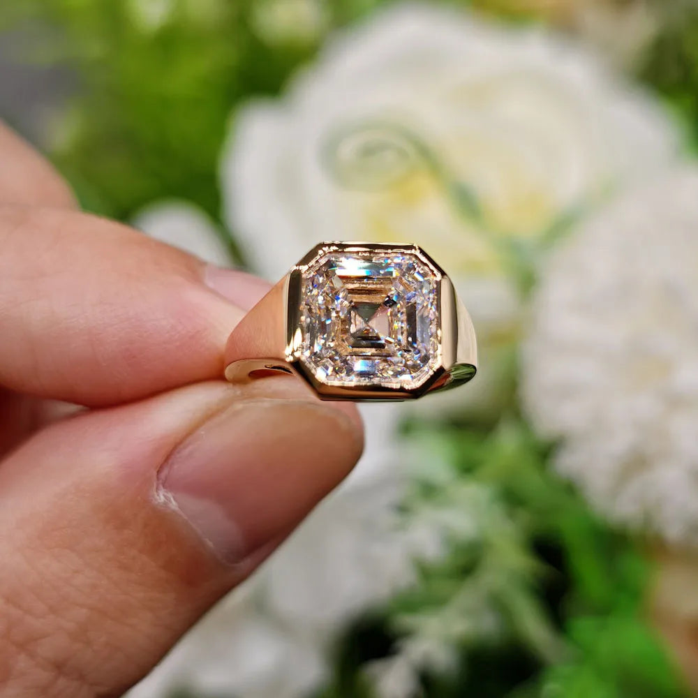 Provence Luxury Classic Ring 18KGold DE/VS IGI Lab Grown Diamonds 3ct Asscher cut Ring for Women men Personalized Custom