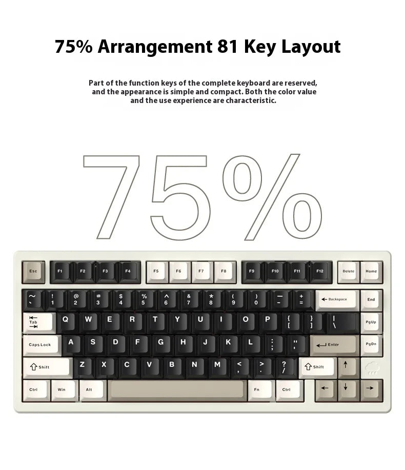 In Stock RAINY75 Mechanical Keyboard Hot-swap Aluminium Alloy Tri Mode RGB GASKET Gaming Keyboards Laptop Accessories custmgifts