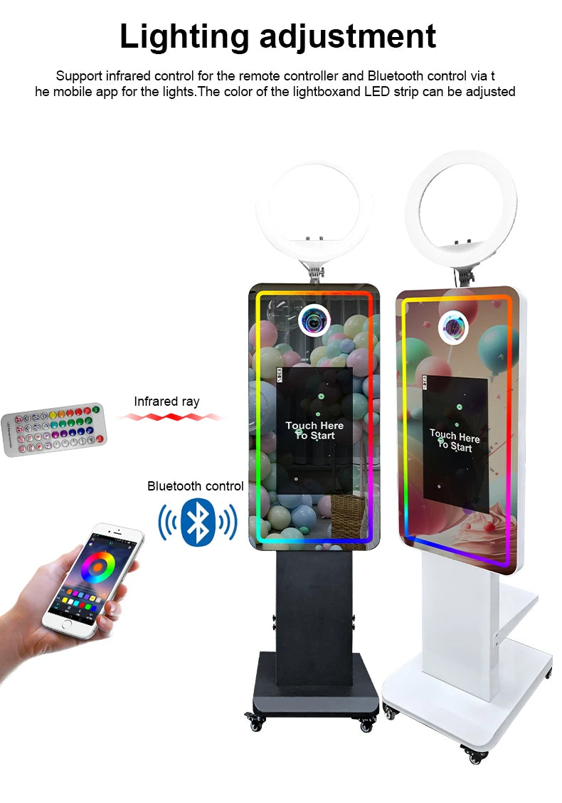 Magic Mirror Photobooth Machine LCD Touch Screen Wedding Party DSLR Selfie Photo Booth with Free Software