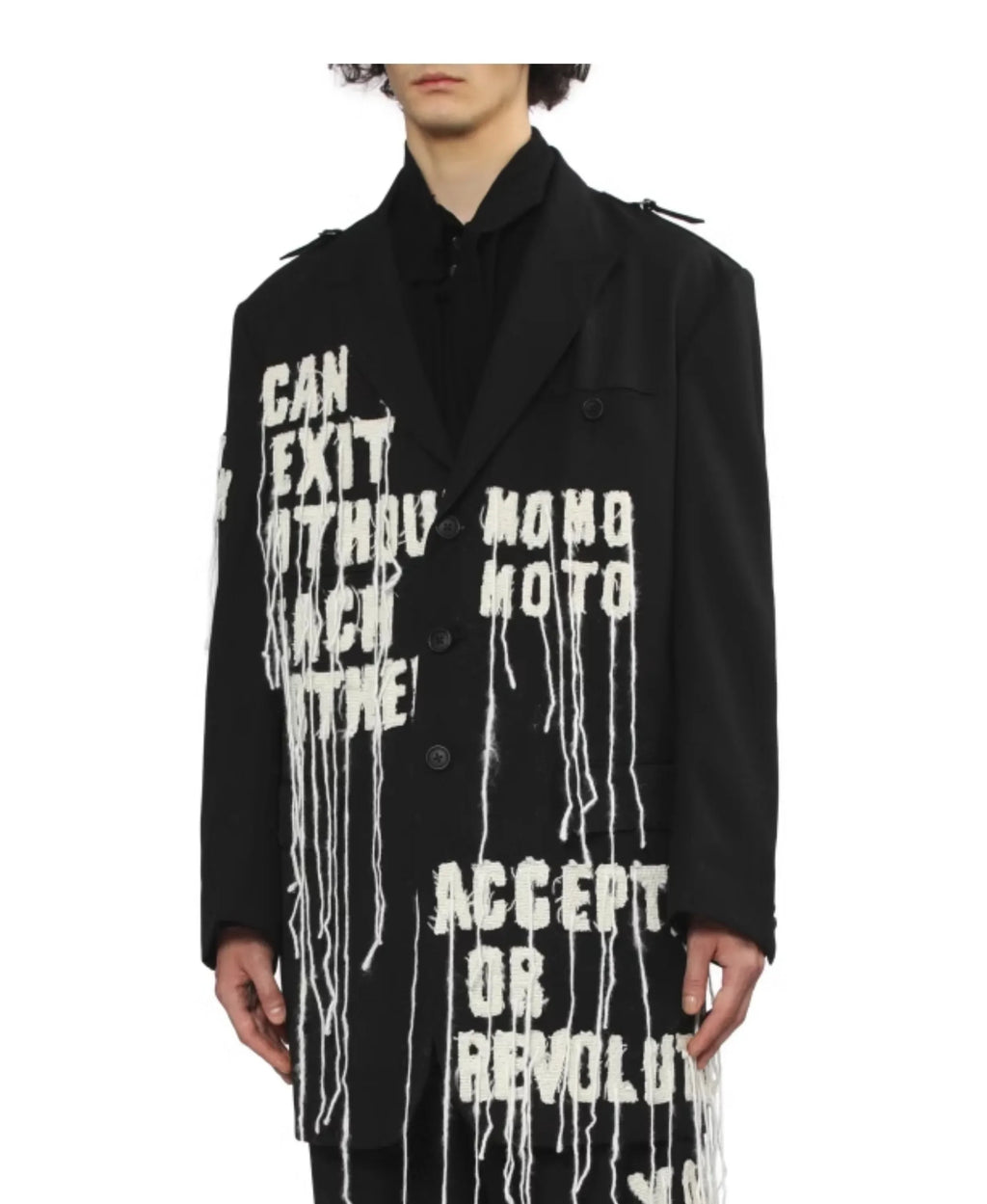 YOJI OOAK Japanese original patchwork letter tassel design sense suit jacket embroidered suit jacket for men
