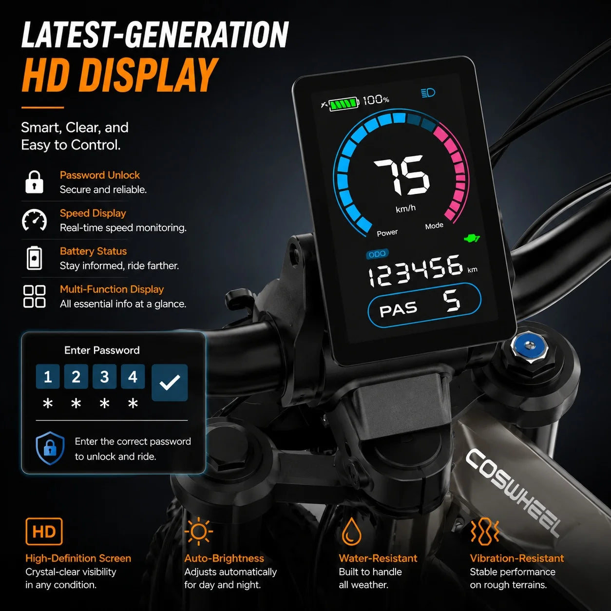 Electric Dirt Bike for Adults 9000W Motor Electric Motorcycle New In 50 MPH High-Speed E-bike Battery 72V 40AH Off-Road E Bike