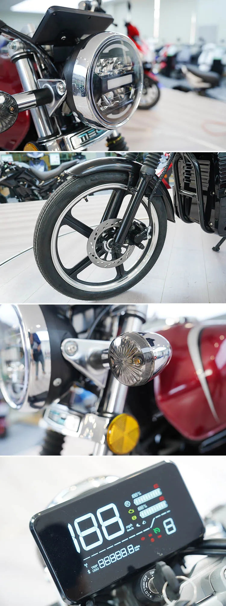 18inch Tire 2500W New Model Customized Racing Adult Electric Motorcycle 70km/h Speed Low Price Wholesale 72v Electric Motorbike