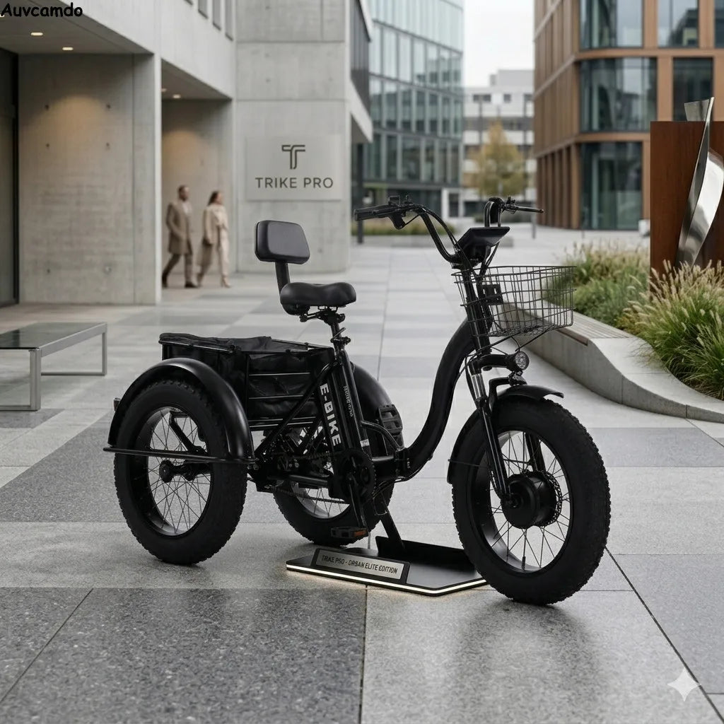 Off-road Electric Cargo Trike 20x4.0 Fat Tyre Foldable 3 Wheel E-Bike 150kg Max