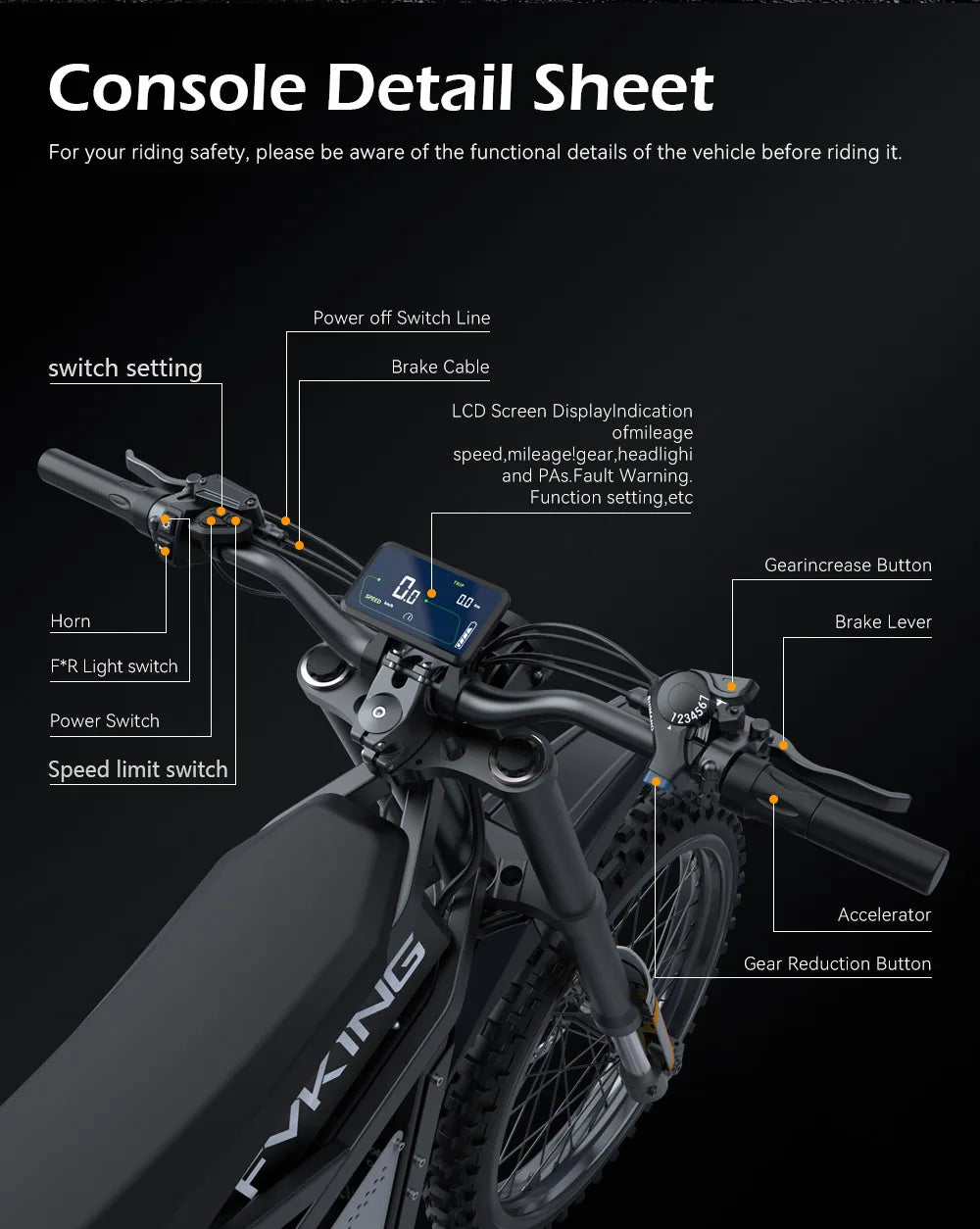 FVKING E6-UItra 25 Inch Off-Road Electric Bicycle 60V 30AH 3000W Motor Peak Power 6000W Top Speed 80KM/H Adult E-Bike