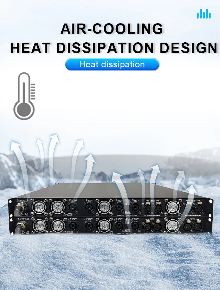 Paulkitson Professional 4channel Digital Power Amplifier Silicon Carbide Class D Power Amplifier Stable 2Ω 4x6800w For Speakers