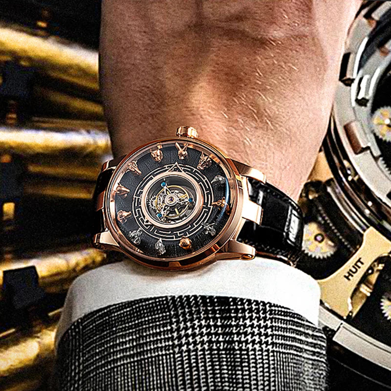 Haofa 2000 Center Tourbillon Movement Man Watch Luxury Sapphire Zodiac Tourbillon Mechanical Mens Watches Limited Edition