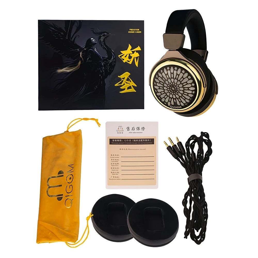 QIGOM Demon Saint 110MM Orthodynamic Planar HIFI Wired Headset Headphone with 3.5mm/4.4mm Replaceable OFC Liz Structural Cable