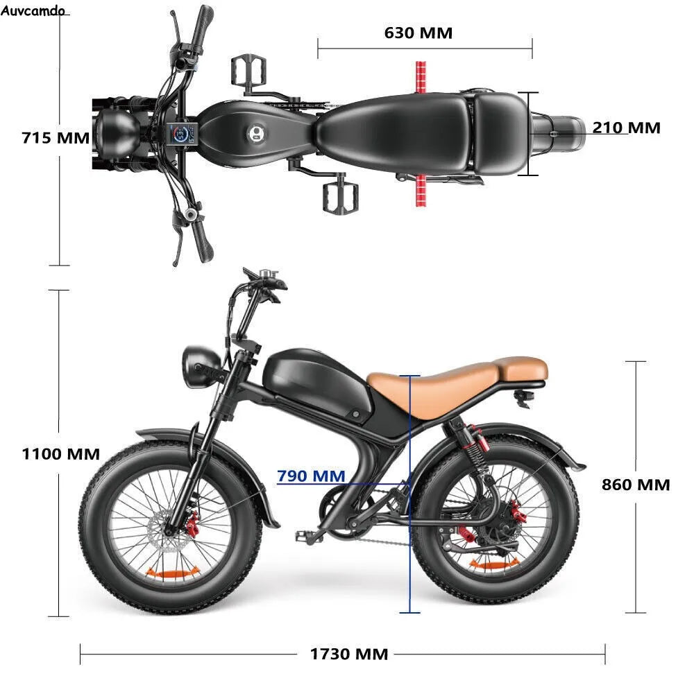 20" Electric Bike 2000W E-Bike For Adults Dual Motor Bicycle  35mph Fat Tyre