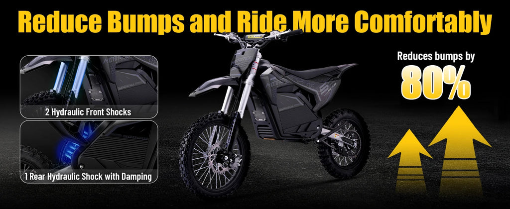 KOOZ HP117E 72V 5000W Pro Electric Dirt Bike for Adults,3 Speed Modes Electric Motorcycle Up to 50 MPH & 40 Miles Long-Range