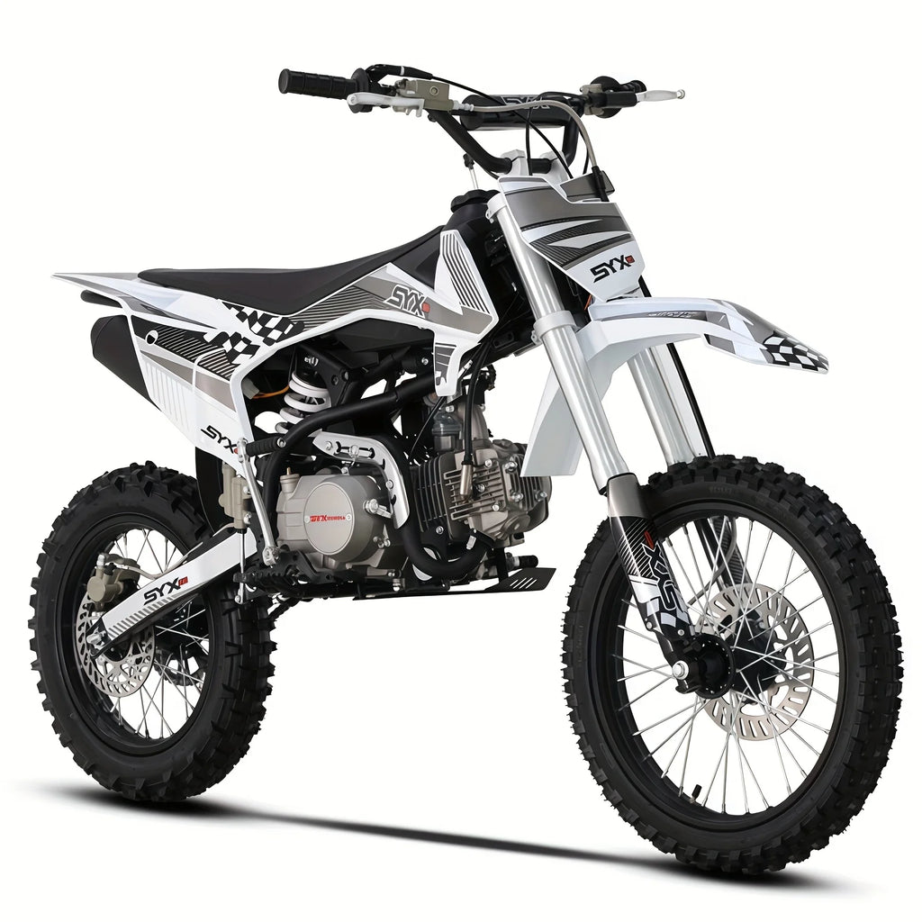 SYX MOTO 125cc Dirt Bike Teens 12+ Yrs 4-stroke Gas-powered Dirt Bike Off-road Motorcycle Kick Start 4-speed Manual Transmiss