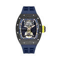 CRONUSART Men Tourbillon Watch 50mm Tonneau Mechanical Wristwatch Carbon Fiber Case & Dial Luminous Sapphire Mirror