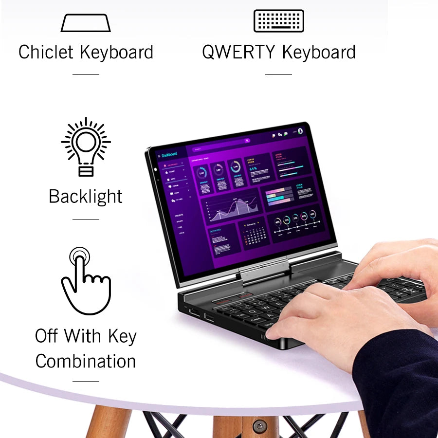 Hot Original GPD Pocket 4 8.8-inch AMD AI 9 HX 370 64GB RAM Portable Mini PC 2TB NVMe flipped 180° Laptop Computer for business