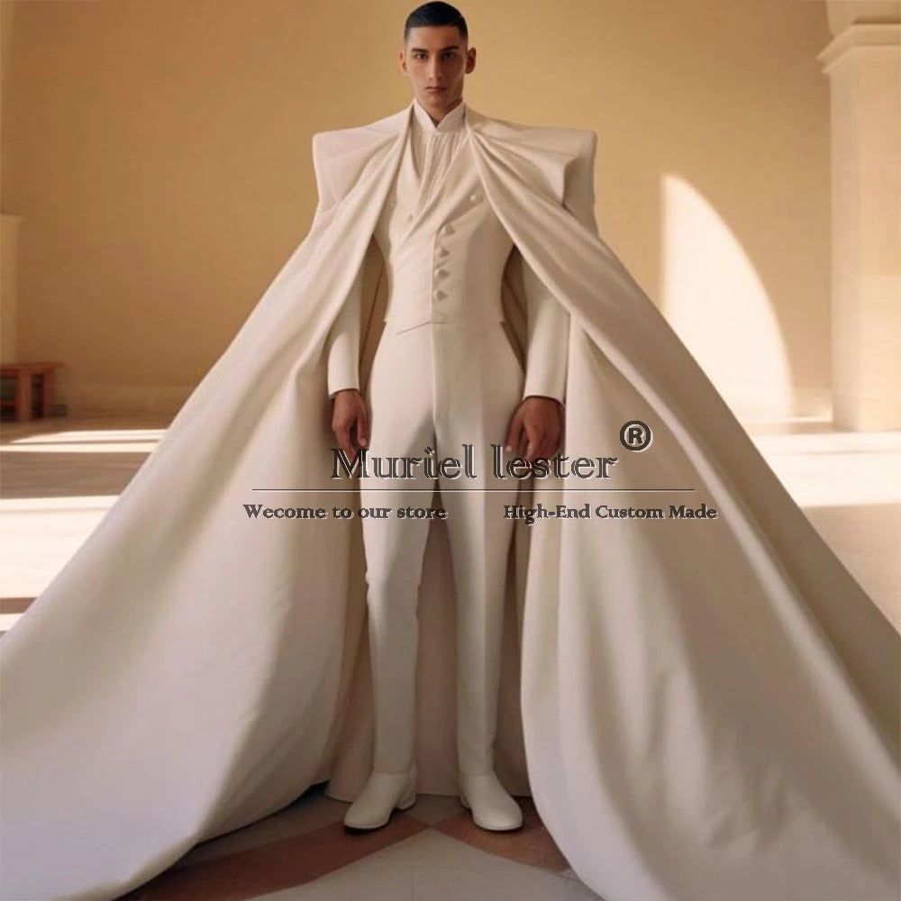 Customized Groom Wedding Tuxedo Unique Design Jacket Vest Pants 3 Pieces Set Suits Men Formal Party Dresses Banquet Prom Blazer