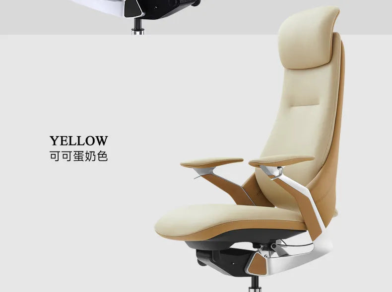 Computer Relaxing Office Chair Ergonomic Mobile Wheels Leather Office Chair Backrest Modern Sillas De Oficina Library Furniture