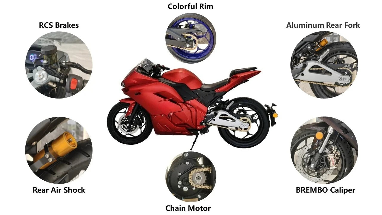 Strovan Motorcycle Perfect Cool Mid Motor 4000w Adult Electric Motorcycle