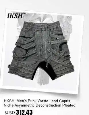 HKSH Men New RO High Street Double Line Zipper Cotton Jeans Casual Long Denim Flare Pants Personalized Streetwear Fashion HK3908