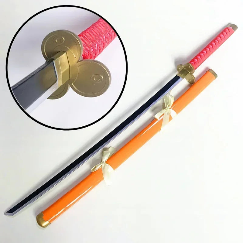 104cm Zoro Katana Sandai Kitetsu Sword Wooden Ninja Blade Anime Cosplay Prop Real Size Japanese Katana Samurai Sabre Kid Toy
