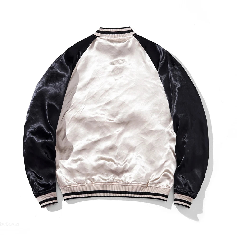 Mens Baseball Jackets Hip Hop Japanese Anime Demon Embrodiery Bomber Coats Streetwear Harajuku Motorcycle Jacket Clothing