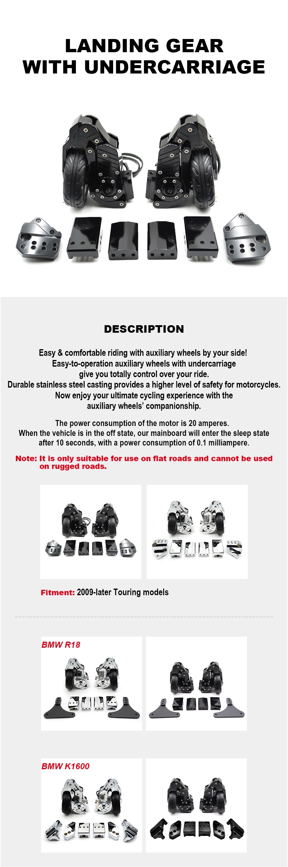 STLFTouring Flh Road Street Glide Training Wheels Powerful for HD Indian K1600 GTL Condition New Air Shipping