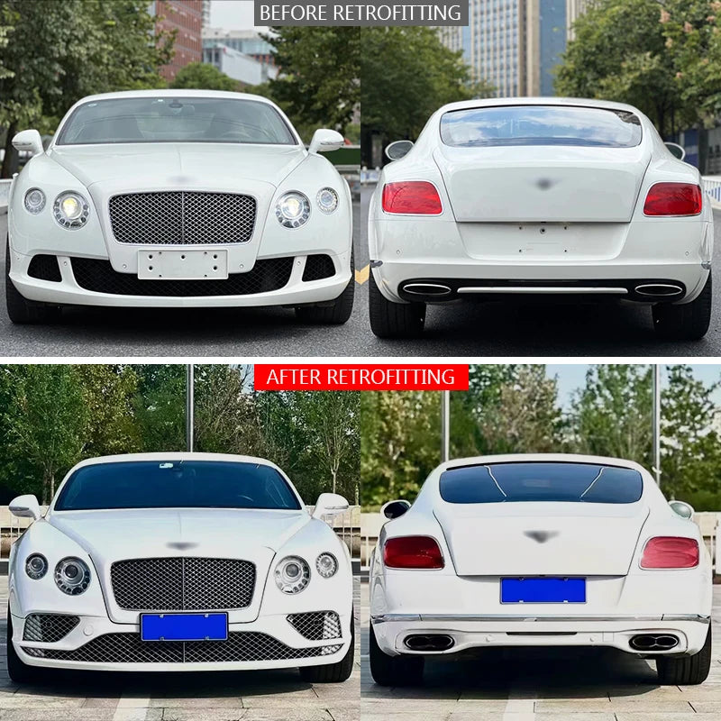 For Bentley Continental GT 2012-2015 Upgrade 2019 Supersport Body Kit Front and Rear Bumpers with Fog Light Cut Outs