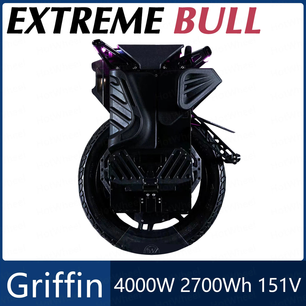 ExtremeBull Griffin 151V 2700Wh 50S Battery Smart BMS 4000W Motor 20inch Tire 100mm Suspension Bluetooth Speaker Self-balancing