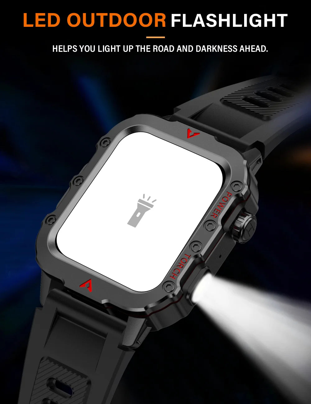 SmartWatch Men Militray Outdoor Sport GPS Fitness Tracker Heart Rate Smart Watch Waterproof New