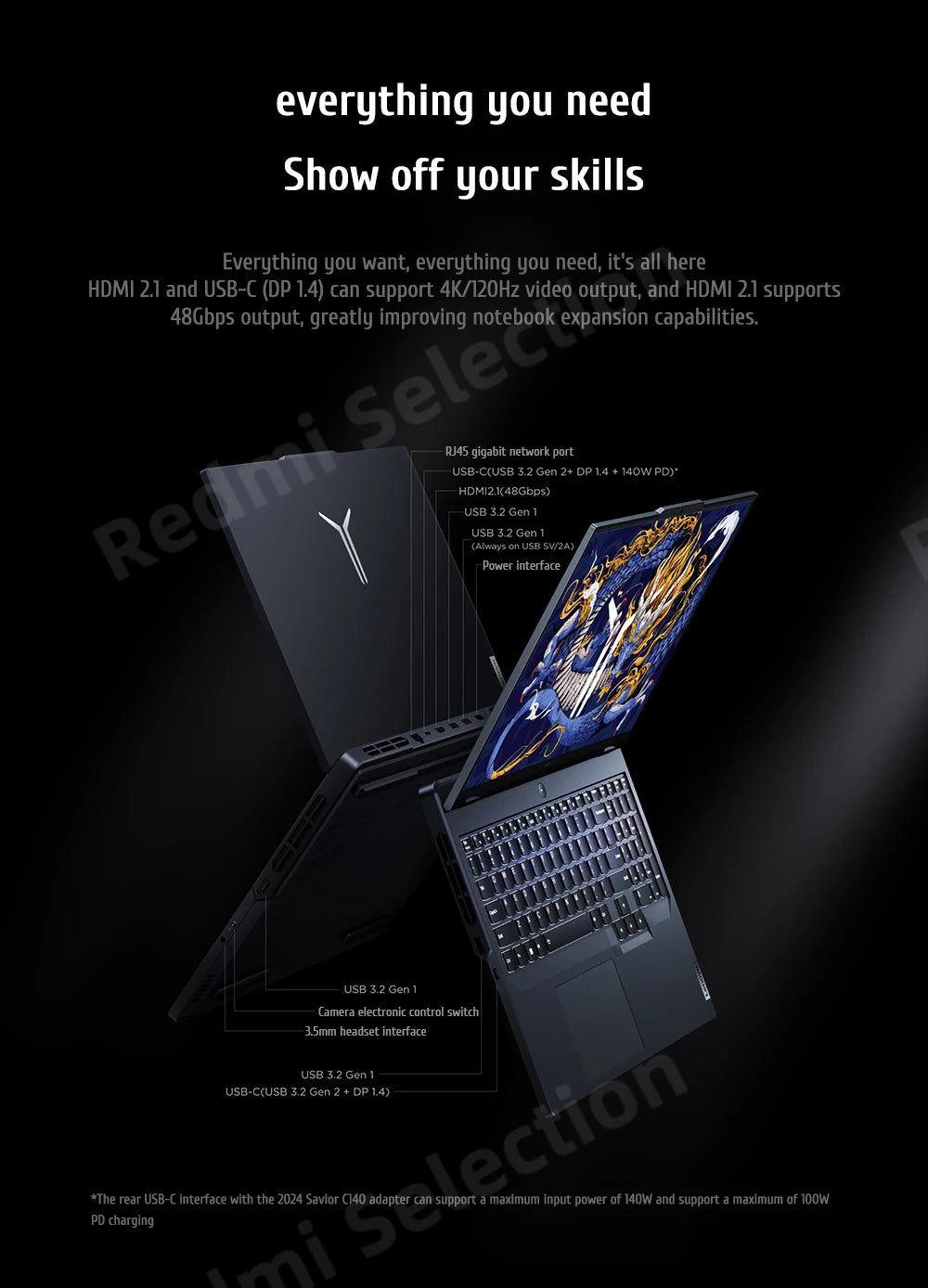 Lenovo Legion Y9000P 2024 E-sports Gaming Laptop Intel Core i9-14900HX RTX 4060/RTX 4090 16 inch 2.5K 240Hz Game Notebook PC