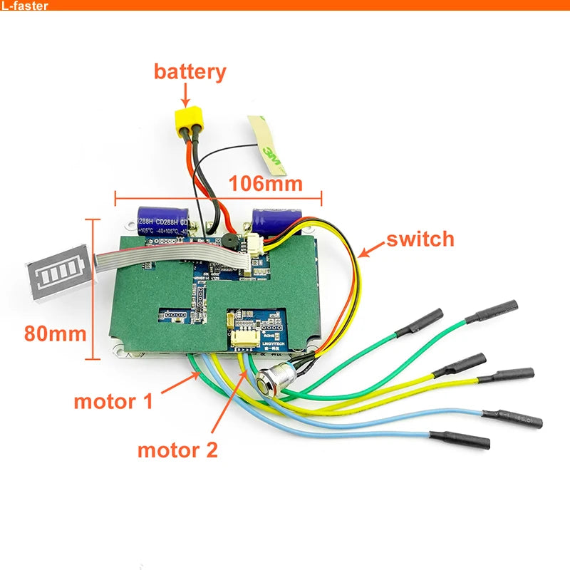 DIY Adult 36V 1650W Dual Motors Electric Longboards 8 Inch off Road Tire Skate Board Kit
