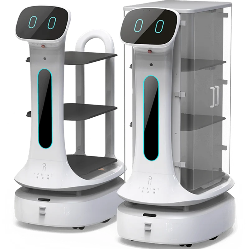 Customized Amy Humanoid AI Robot Waiter for Restaurant / Coffee Shop Automatic Walk and Talk Meal Delivery Robot