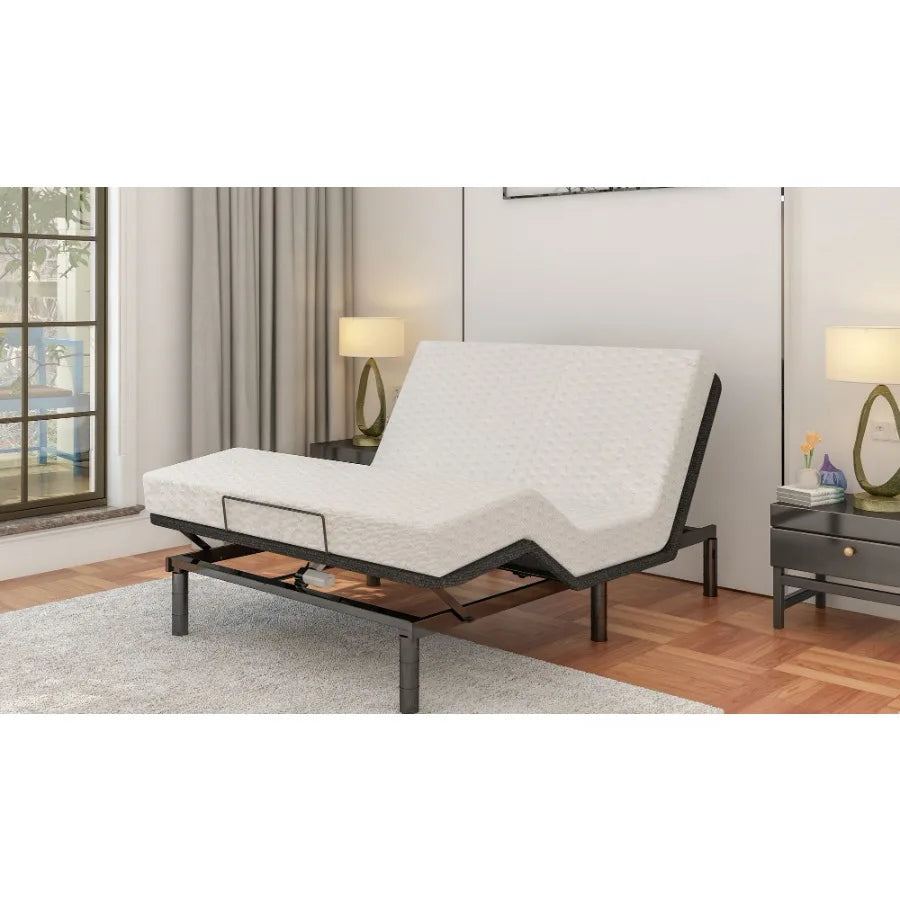 Adjustable bed frame Twin Size Bed Frame Black Easy Assembly