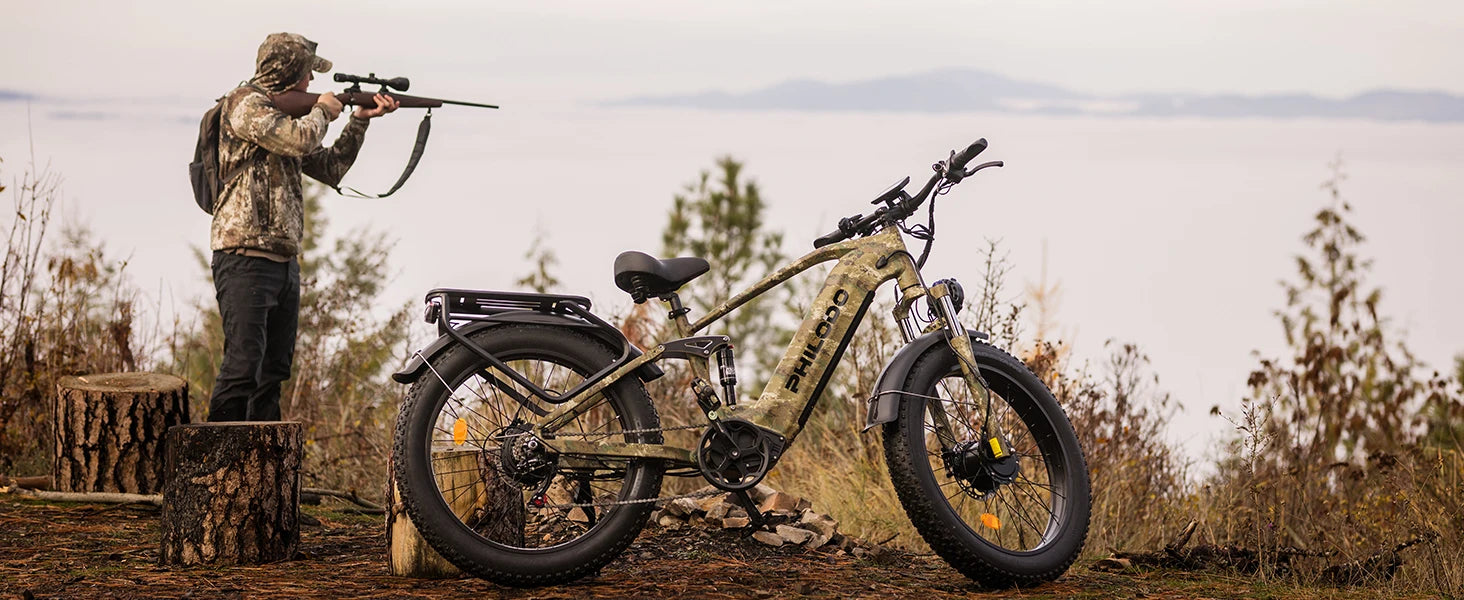 5000w Dual Motor Electric Bicycles, 60V Battery E-Bike with 45 MiIe P-Hour Electric Bike for Adults, 26 Fat Tire Hunting Ebike f