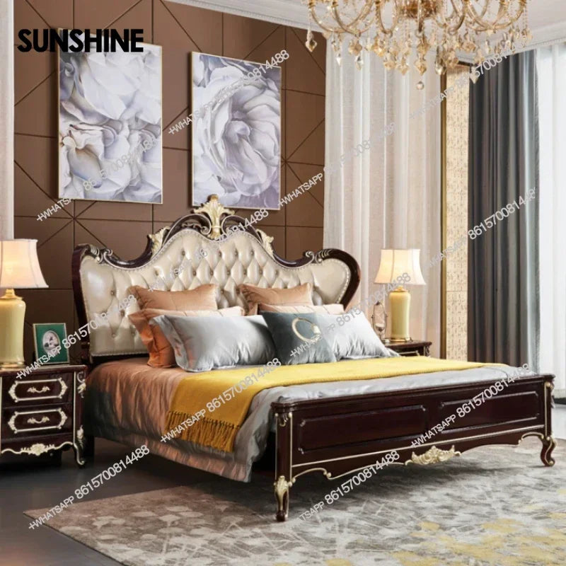 Wooden Modern Bed Frame Double Storage Space Twin Headboards Double Bed Full Size Luxury Muebles De Dormitorio Home FurnitureX
