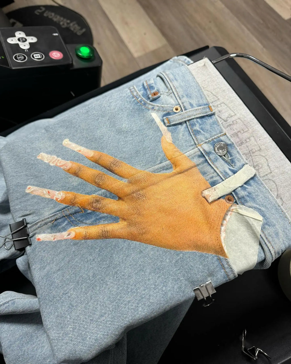 Y2k Gothic Hip Hop Palm Print Baggy Jeans Harajuku Fashion Men Women Streetwear High Waist Denim Pants Vintage Straight Trousers