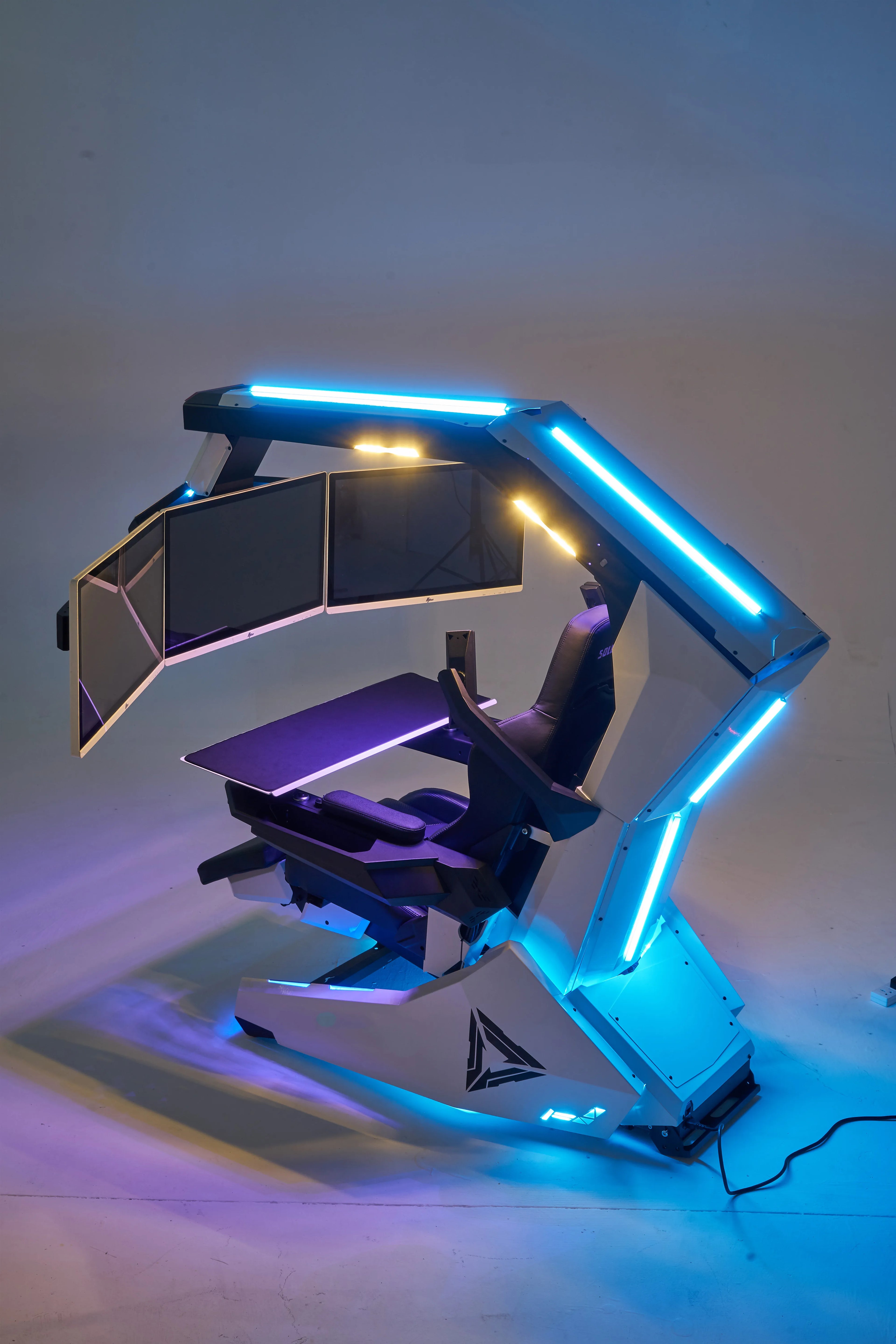 Imperator R1 Pro Recline zero Gravity Gaming Cockpit Massage Speaker Monitor Adjustable RGB Chair Workstation Computer Cockpit