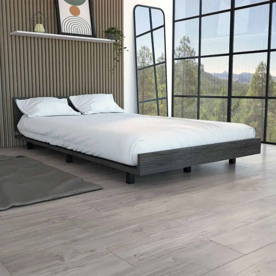 Twin Bed Base Cervants Frame Smokey Oak Finish