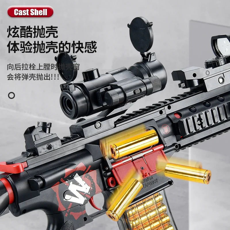 Children's Electric Continuous Firing Hand Automatic Throwing Shell M416 Soft Bullet Gun Can Fire Soft Bullet Gun Model Toy Gun