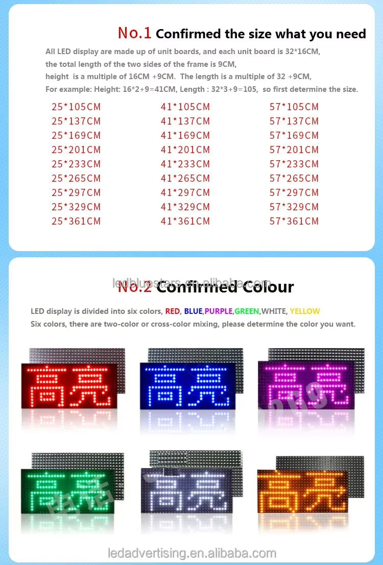 US 110V P10/P5/P6 Light Emitting Diode Display Panel Signage Restaurant Store IP65 Shopping Center Programmable Mobile