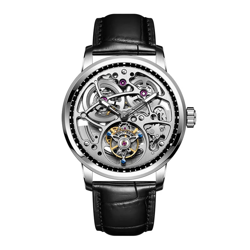 Haofa Skeleton Automatic Tourbillon Movement Men Watches 1931 Sapphire Tourbillon Mechanical Business Luxury Man Watch Hollow