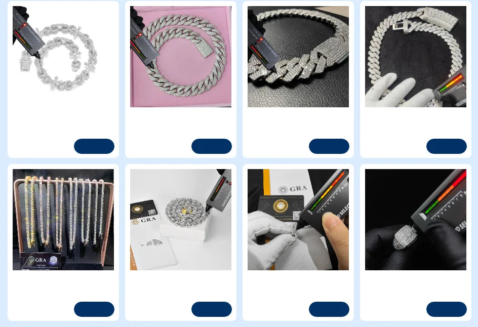 Fine Style 20mm 3 Row 925 Solid Silver Heavy Moissanite Necklace Iced Out Hip Hop Jewelry VVS Best Quality Cuban Link Chain