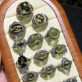 1 Pc Natural Czech Moldavite Cabochon Ring 925 Sterling Silver Resizable Reiki Healing Stone Jewelry Gift For Women Men
