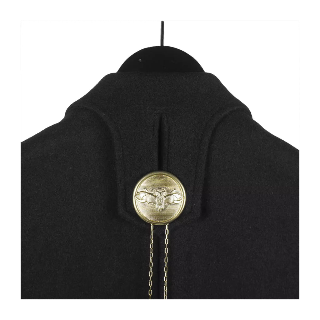 TOP-YAMAMOTO Japanese original design Dark niche black gold buckle loose asymmetric wool coat