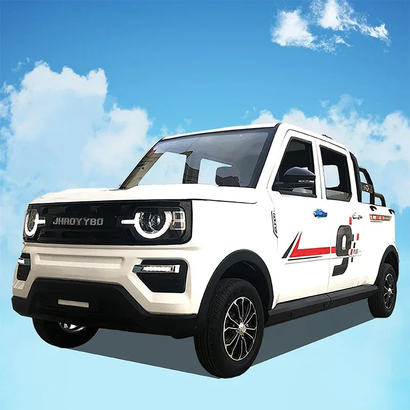 New increase iron shell double-row electric four-wheel pickup truck oil and electricity dual-purpose adult car pulling goods pas